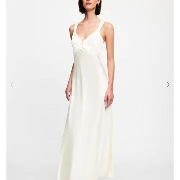 LIONESS Practical Magic Satin Maxi‎ Dress Light Yellow Medium - Picture 1 of 7